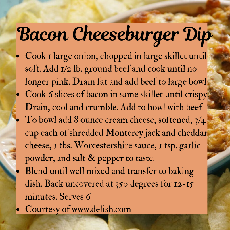 AdamsMarkets's tweet photo. Have some leftover ingredients from all of your Big Game snacks? Use them up with this Bacon Cheeseburger Dip! Perfect for a quick snack.
#HomemadeMonday https://t.co/guSJfBPAsT
