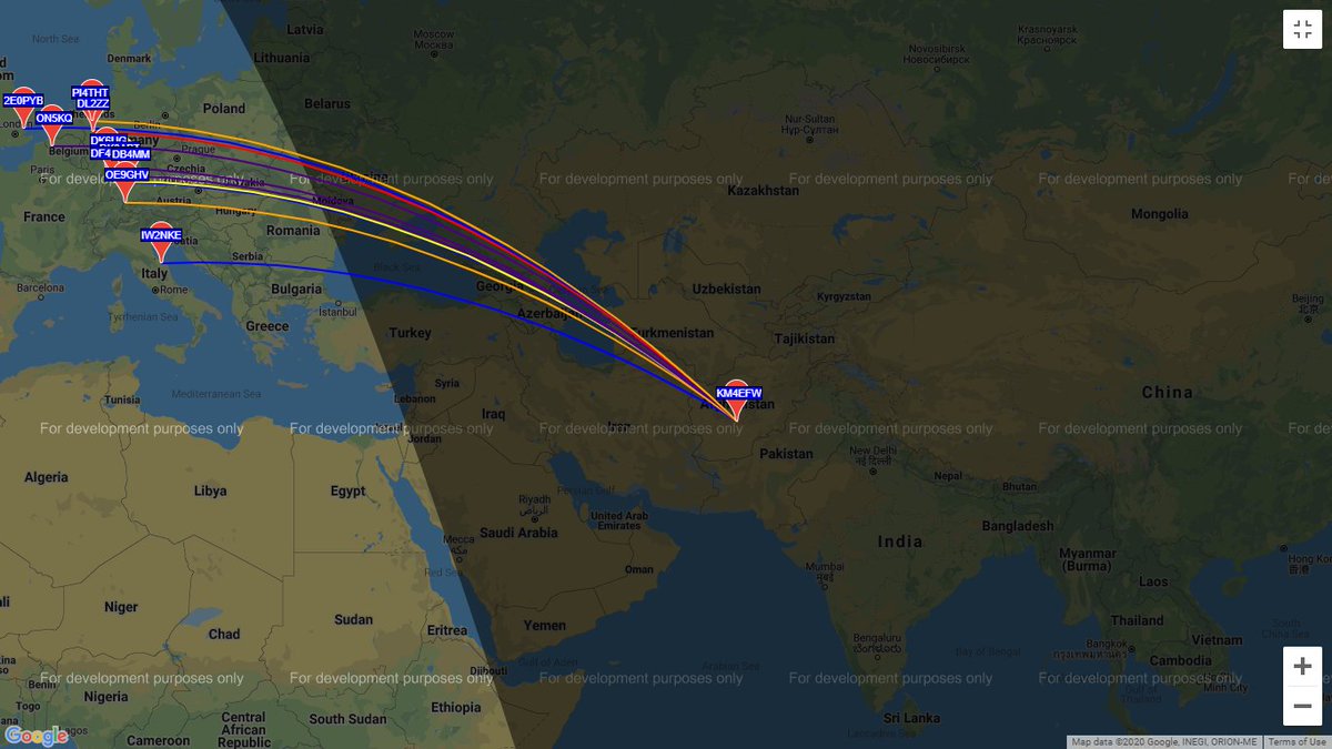 Helios_2020's tweet photo. Day five has come and gone for Helios-1 and it's STILL going strong, no APRS signal today because there are no APRS receiving stations in this region, but WSPR is still going strong, it was last heard over Afganastan. Total distance traveled about 12,350km mission clock T+6798min https://t.co/B1rd4L53El