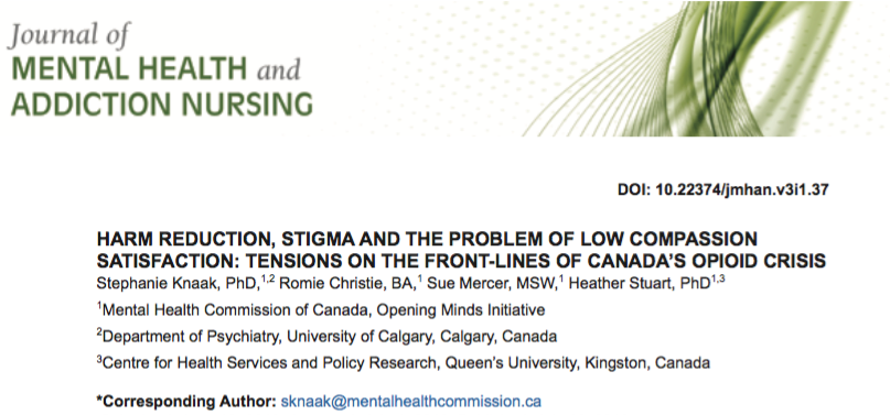 JMHAN_DPG's tweet image. Opening Minds, the anti-stigma initiative of @MHCC_, undertook a 1.5 year research project to understand the qualities, characteristics, sources, consequences &amp;amp; solutions to the problem of #stigmatization on the #OpioidCrisis front-lines.

Learn more: bit.ly/2GMgKqq