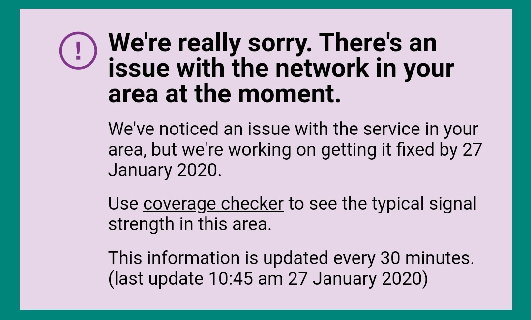 Three_Is_Broken's tweet photo. You cannot trust the @ThreeUK website  for information on issues in your area

Look at the last few days--The date has changed each day and once again just says to check again in 7 days. Do they not know what they're doing? Are they working to a schedule?
https://t.co/aD9uAhN4hr https://t.co/3o2kB9sUhE