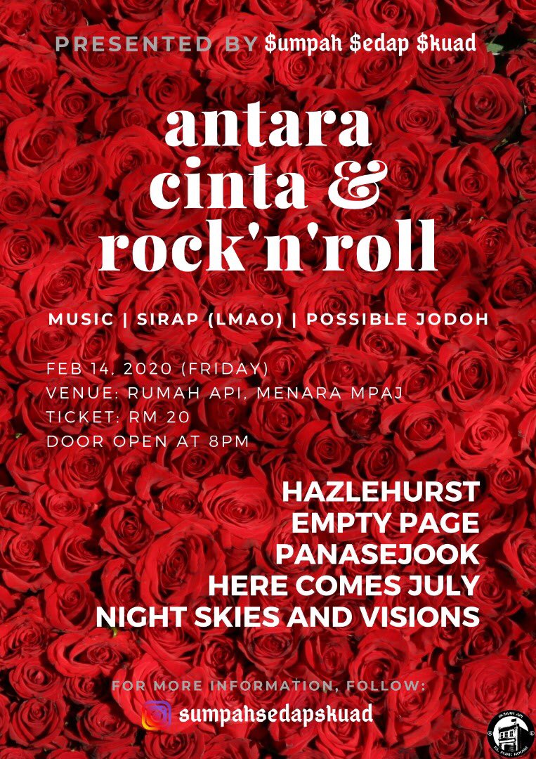 emptypagex's tweet photo. 🔥 SHOW ANNOUNCEMENT 🔥

Rindu punya pasal, kami amik satu show sempena Valentine’s Day.

Rumah Api, Ampang - 14/2/20

Jumpa sana boleh? 🎉 https://t.co/JMINXSpNc9