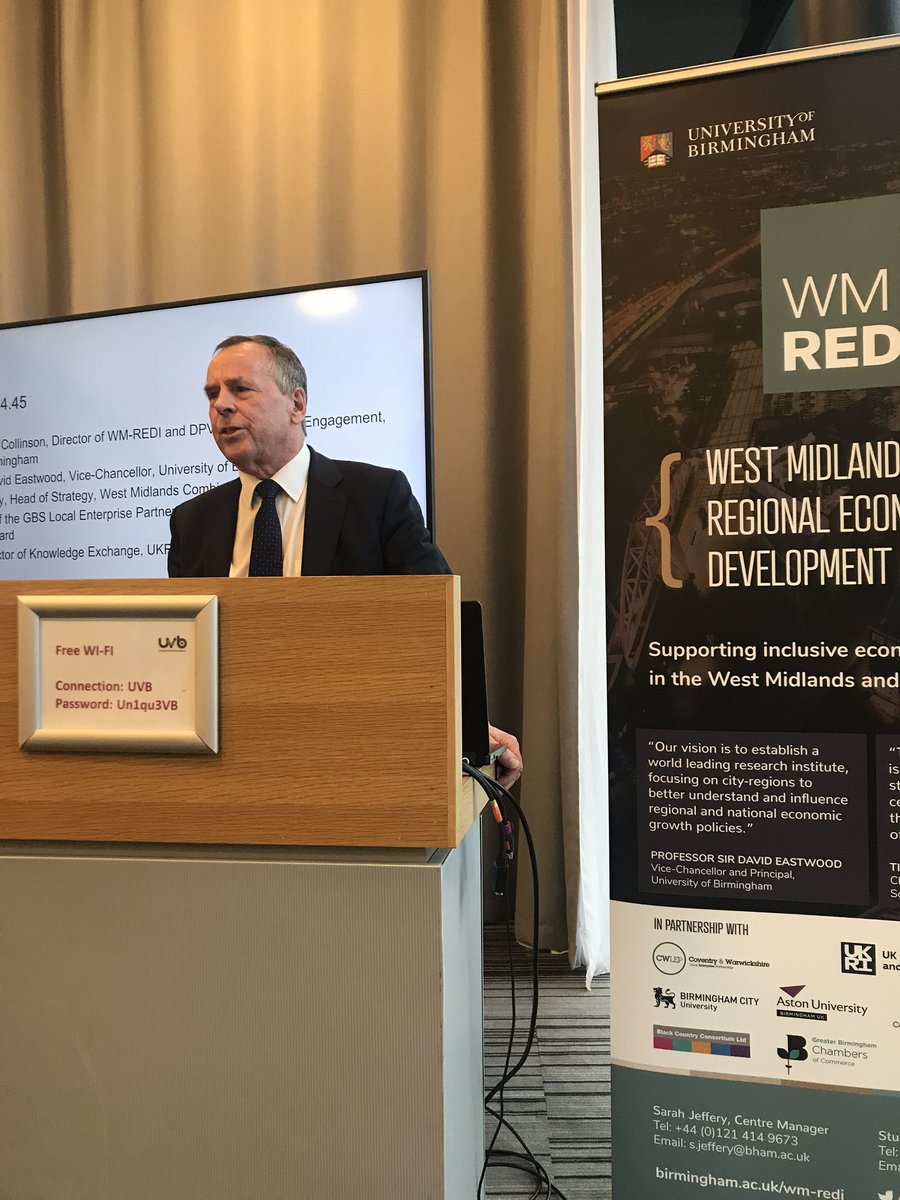 lemarksmith's tweet photo. Tom Pile of @GBSLEP at the #WMREDI launch pays tribute to the strong work of West Midlands Universities to support regional economic growth; “sustainable innovation is the key to sustaining the renaissance of the West Midlands” #impact #universities #collaboration @unibirmingham https://t.co/pWM1TssBZ8