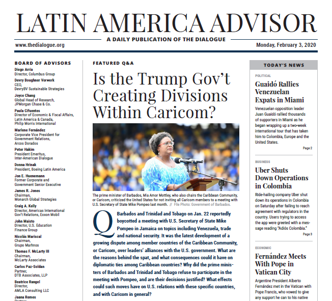 achacong13's tweet photo. Why did Pompeo's recent visit to the #Caribbean fuel tensions among some #Caricom nations, and what consequences could this have on diplomatic ties with the US?
@sirronsanders, Patsy Lewis, Scott MacDonald & Jacqueline Braveboy-Wagner comment #LAAdvisor
https://t.co/v8R8L9iYPW https://t.co/HwwyDb3UKn