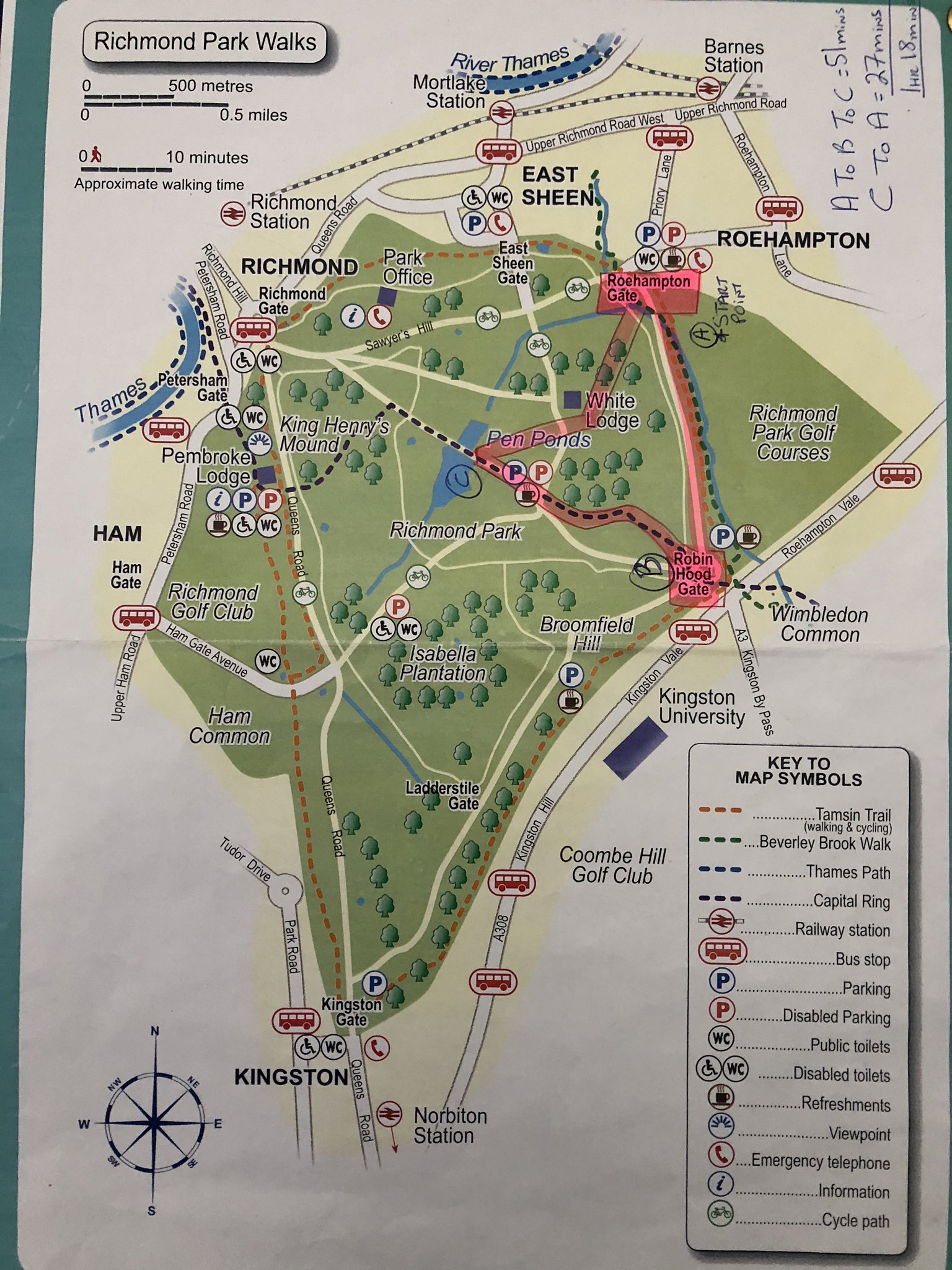 Richmond Park Walking Map Darren Morgan On Twitter: "L1 Uniformed Public Service @Westlondoncol  Laying Map To Ground To Find 'North' And Improve Their Map Reading And  Navigation Skills At Richmond Park. A Windy 1Hr 45Minute Walk,