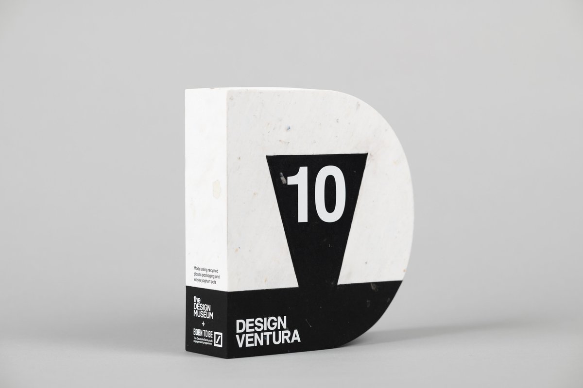 Next week we will welcome this year's shortlisted schools to @DesignMuseum for the annual Celebration Event, where we will announce this year's awards. One team will win the #DesignVentura trophy, made from @SmilePlastics and have their product made and sold @Design_Mus_Shop