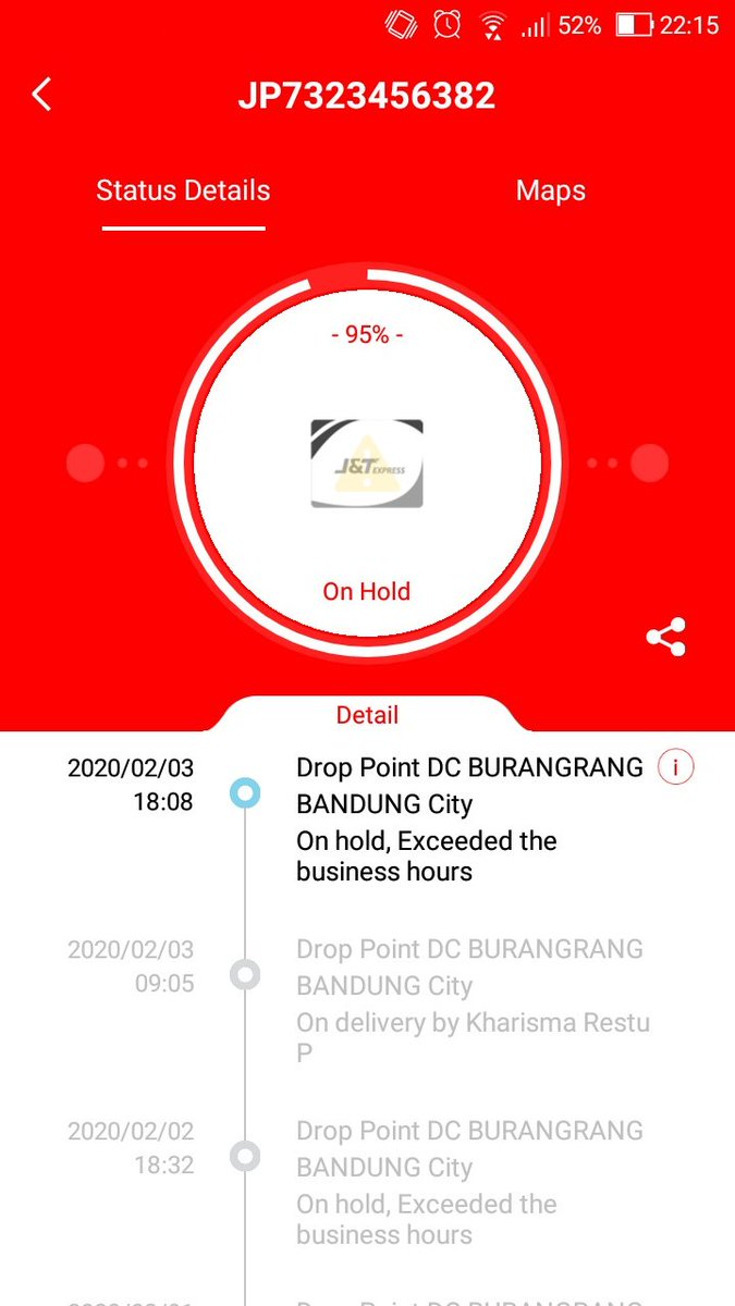 BarthzHS's tweet photo. @jntexpressid JP7323456382 udah 2 malam nginep di DC burangrang. Mengecewakan sekali !!!! https://t.co/wou2PwyHWN