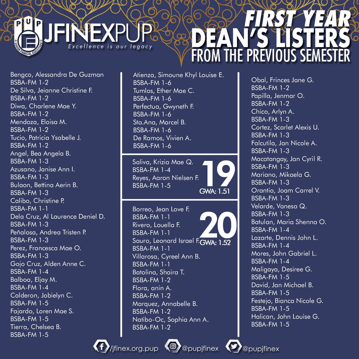 PUPJFINEX's tweet photo. Be proud of what you've accomplished!
#2ndFinanceWeek
#TheQuestInFinance
#JFINEXperience https://t.co/ZmIoMLeRiZ