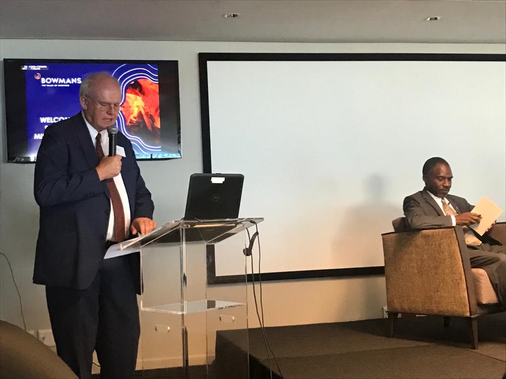 Bowmans_Law's tweet photo. SEMINAR | Chairman and Senior Partner Robert Legh welcomes attendees to our seminar on Local content requirements in the #Africanmining sector. https://t.co/2FDFlzyM9q
