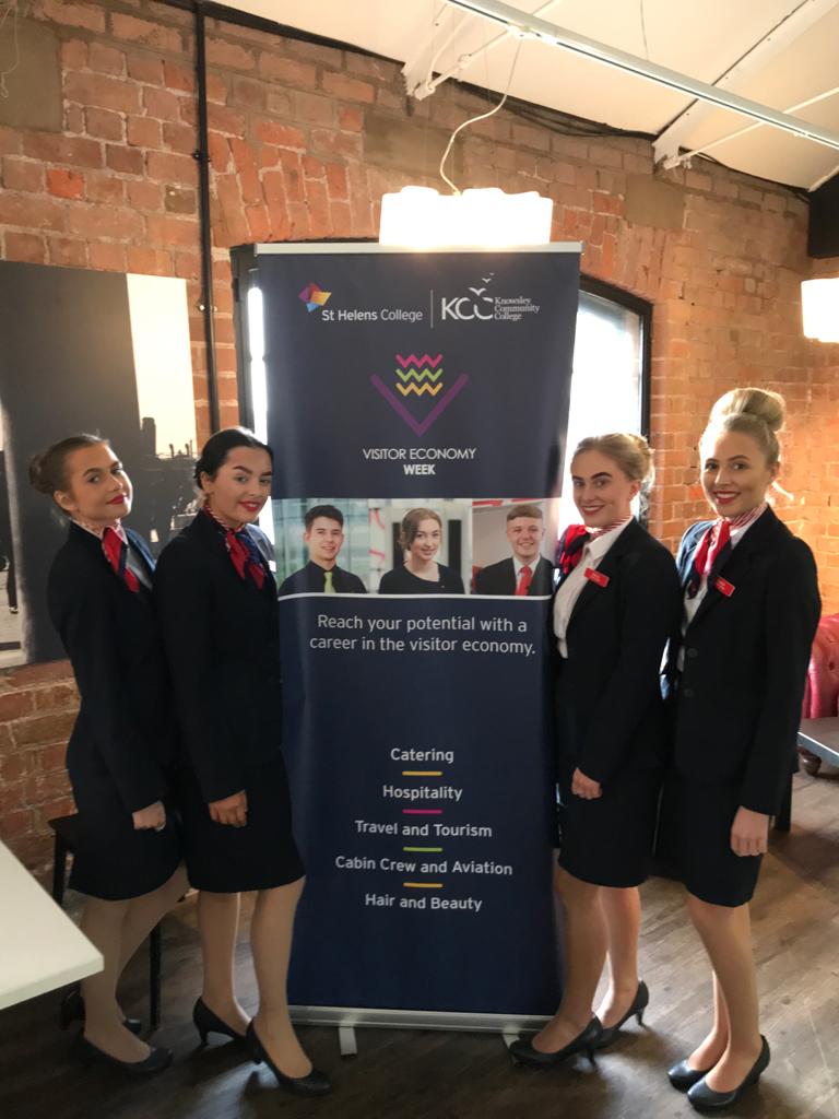 StHelensCollege's tweet photo. 🎉 Today is the official launch of Visitor Economy Week! 🎉

To kick-start a jam-packed week, our wonderful Cabin Crew students have been at the Maritime Museum as welcome hosts, meeting and greeting guests as they arrive at the launch event!

#VEW2020 #VEWEEK @MerseyMaritime https://t.co/6GiFfxaEKB