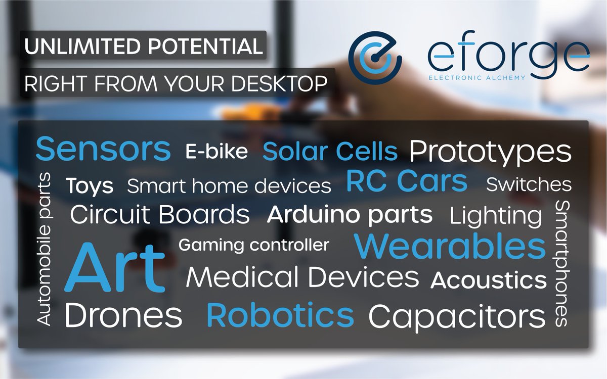 EAlchemy3D's tweet photo. With Electronic alchemy and the eForge 3D printer, you have unlimited potential to create amazing things! Think in 3D dimensions and create products and electronics right from your desktop!  #eforge #3Dprinters #electronics https://t.co/qFdyV51j5o