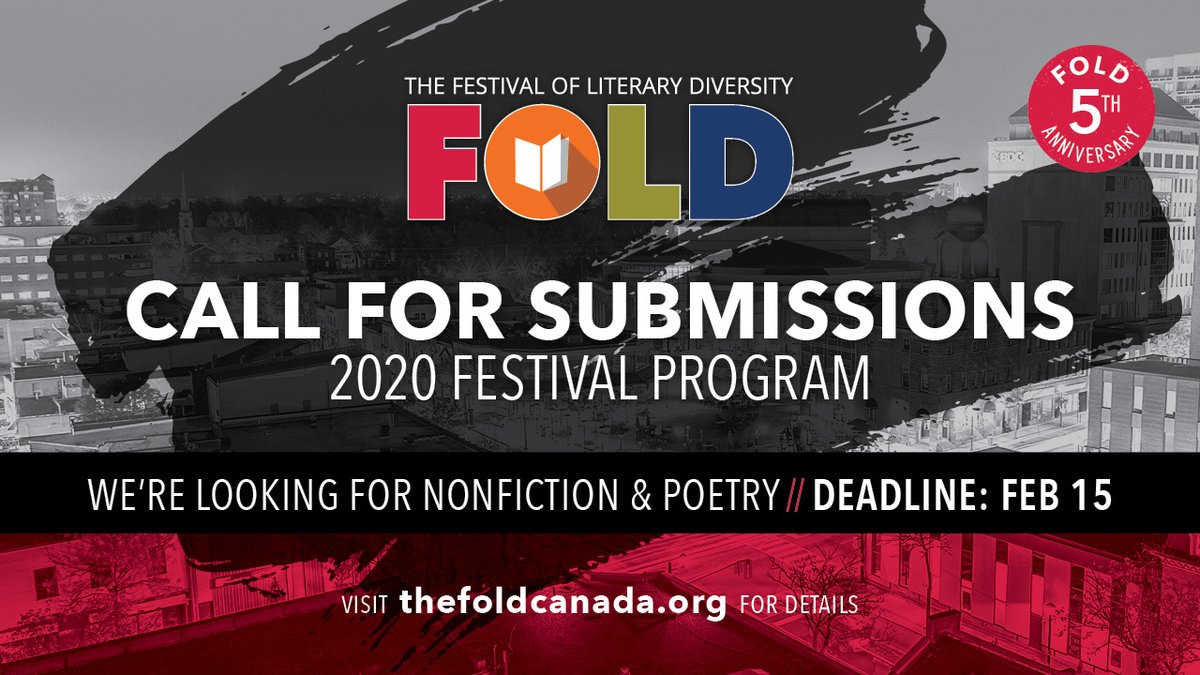 A black white and red graphic with white text: CALL FOR SUBMISSIONS.