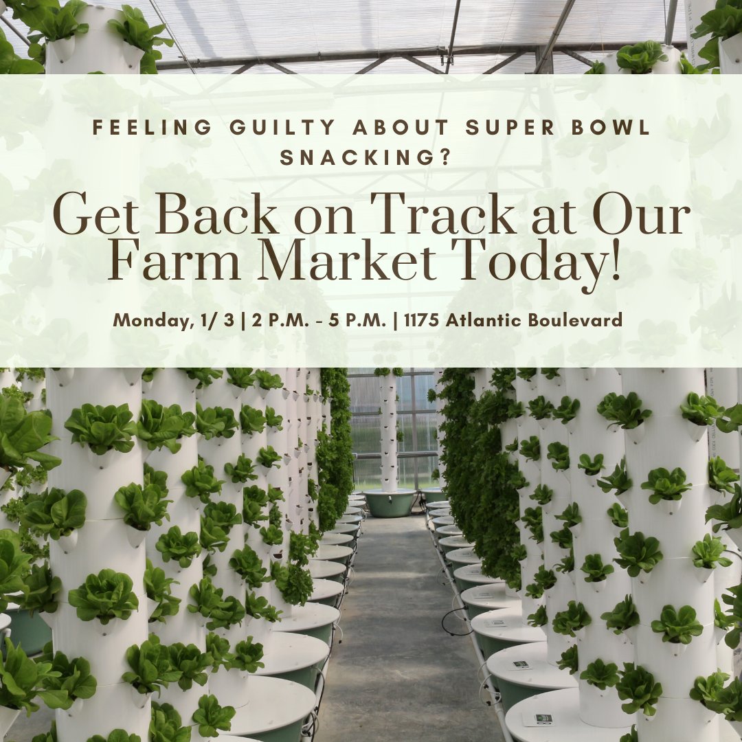 ABUrbanFarms's tweet photo. Need a Super Bowl detox? We've got you covered! Scoop up some fresh greens and healthy treats at our Farm Market today. ⁠#atlanticbeachfl #ilovejax #jaxfoodie #eatjax  #pontevedrabeach #jaxbeach #neptunebeachfl #jaxfoodies #nomnomjax #904 #jaxeats #jaxvegan #fitjax #healthyjax https://t.co/UFDyxSmaNU