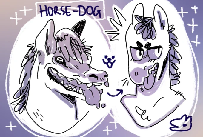 we were talking abt,,,, horse with a dog mouth again and i think they're kinda cute ngl 