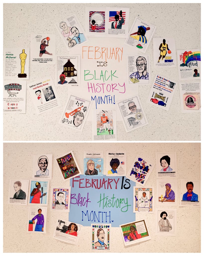 mslymanatgarcia's tweet photo. HAPPY BLACK HISTORY MONTH FROM THE BLUE HALLWAY @GarciaMS_AISD #ravensontherise #c2414Kween #BlackHistoryMonth #knowledegeispower https://t.co/IAeImmfioH