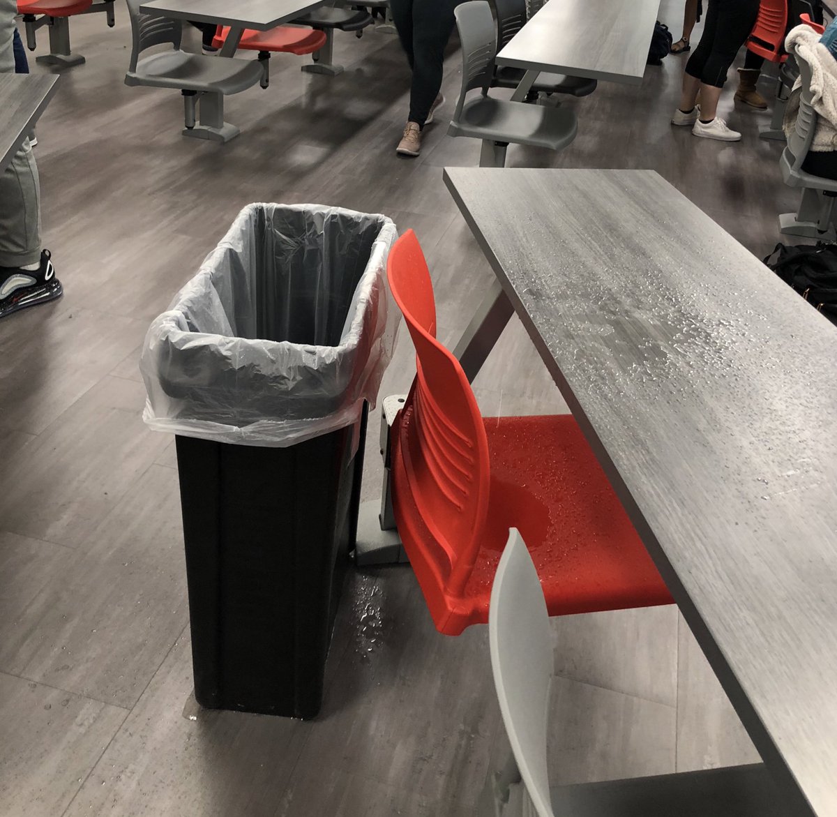 hcjohn_'s tweet photo. today in class the ceiling started leaking above where I was sitting and we had to cancel class. I had to say “excuse me the ceiling is leaking” and honestly what an introverts nightmare

here’s my seat https://t.co/cJl7Cz4aHo