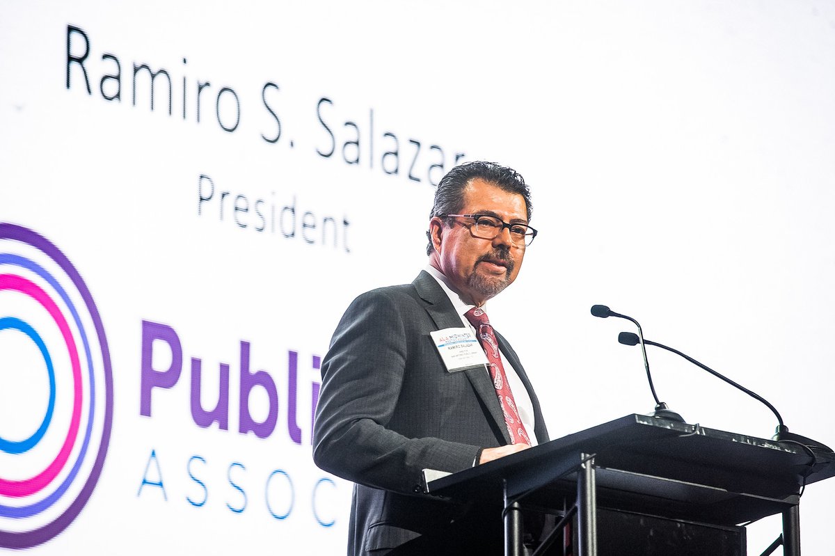 ALA_PLA's tweet image. PLA President Ramiro S. Salazar introduced the three public library winners at the 2020 I Love My Librarian Award Ceremony during the #ALAMW2020 in Philadelphia, Pa. Read more about this year's ceremony &amp;amp; winners at americanlibrariesmagazine.org/blogs/the-scoo…
