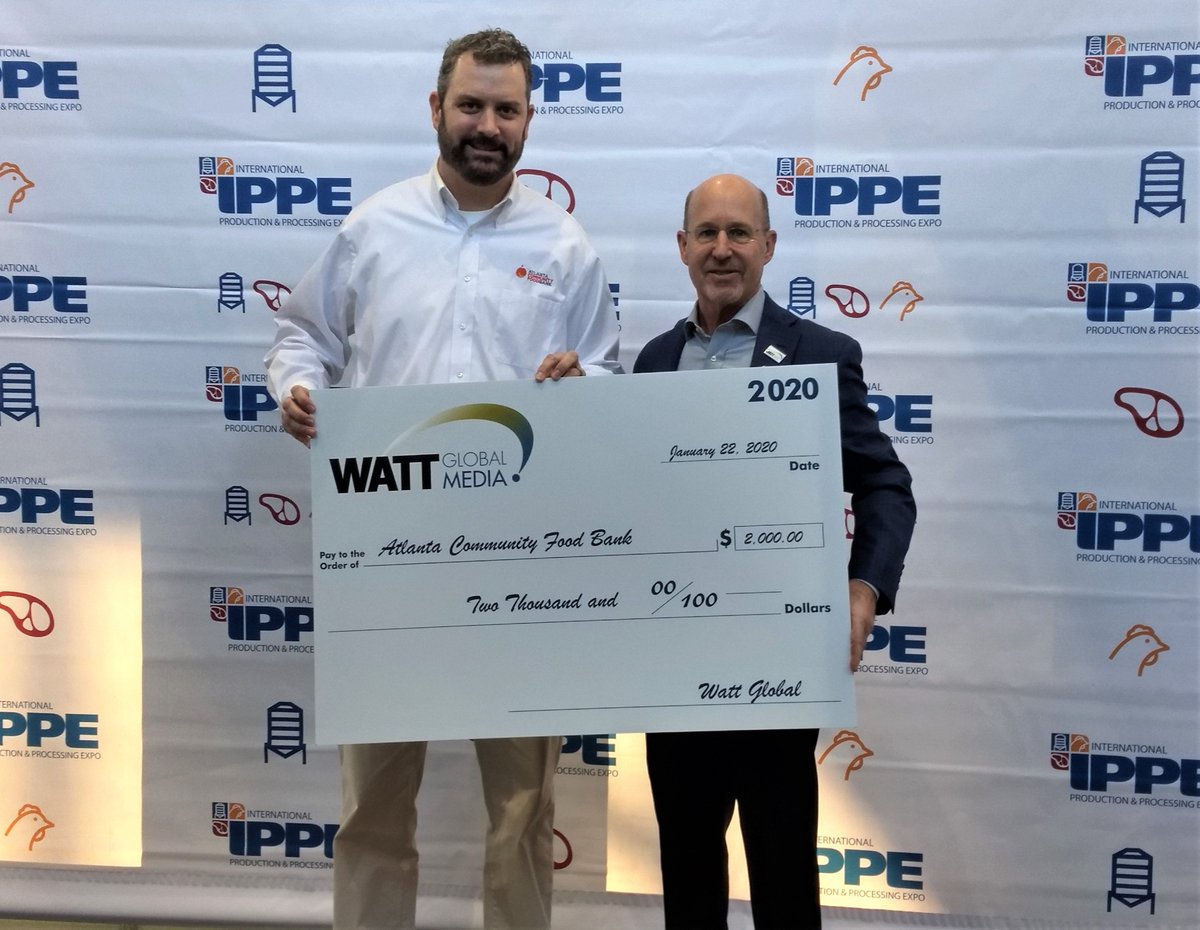 At IPPE last week, WATT Global Media was pleased to help contribute to the Atlanta Community Food Bank - an organization that helps address hunger for over 700,000 people each year. #IPPE #Atlanta