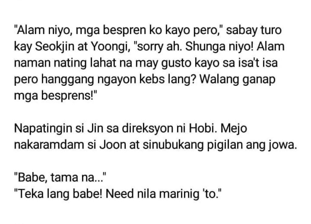 47. May kasabihan ngang “magbiro ka na sa lasing, wag lang sa bagong kain.” #yoonjinhugfairy #yoonjinau