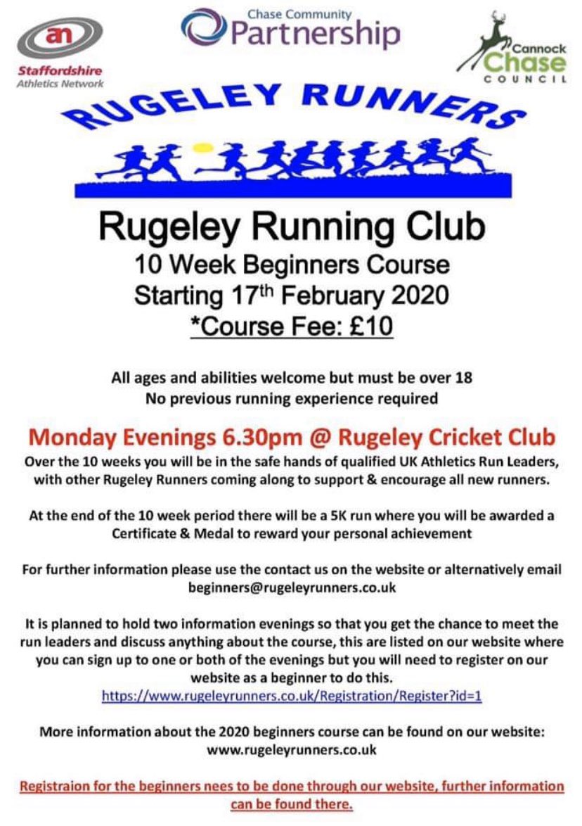 First beginners information evening is tonight, 6.30pm at Rugeley Cricket Club on Chaseley Road, the club will be open just after 6pm, there will be plenty of people there to answer any questions.