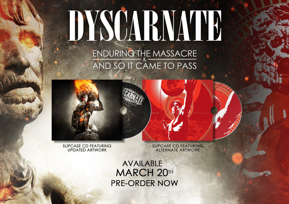 Coming March 20th, a decade after our debut album was released, we’re pleased to announce our first two records will be committed to wax for the first time ever with limited edition gatefold vinyls. Preorder bundles including slipcase CD's available now.

dyscarnate.bigcartel.com