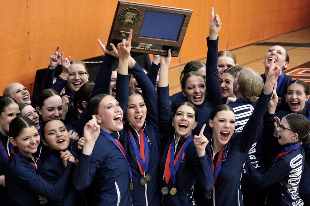 OronoDanceTeam's tweet photo. Orono Dance Team is headed to the State Dance Tournament! 🥇🥈
These talented athletes placed second in jazz and first in kick! Join us at the Target Center February 14&amp;15! ♥️ 
Let’s go, ODT!! https://t.co/z9yBm0kXUr