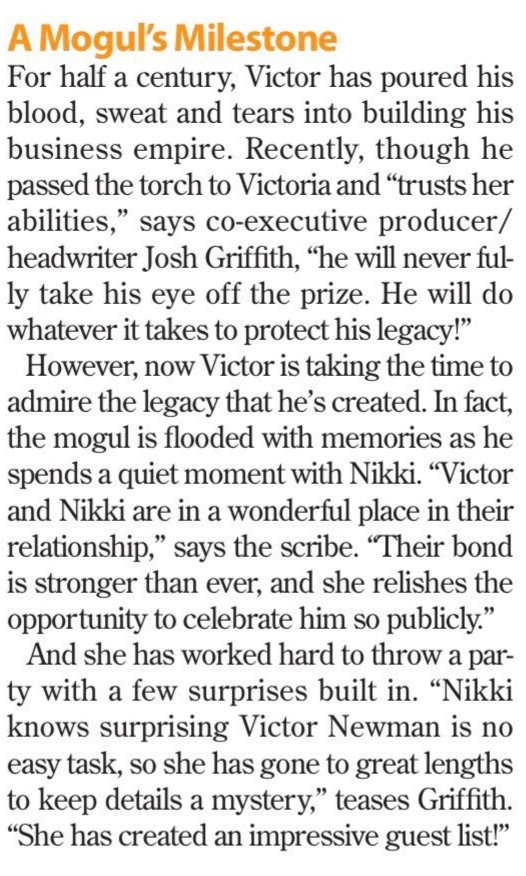 Niktor_Newman's tweet photo. Gotta love that Nikki is the one throwing the New Enterprise 50th anniversary (EB 40th anniversary) party on screen! โค #YR #EB40 #TGVN #40yearsofVictor https://t.co/I29Kby5HaH