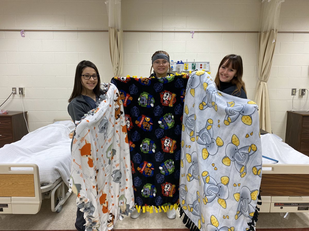 Fairfield Career Center students make blankets for area foster care children.