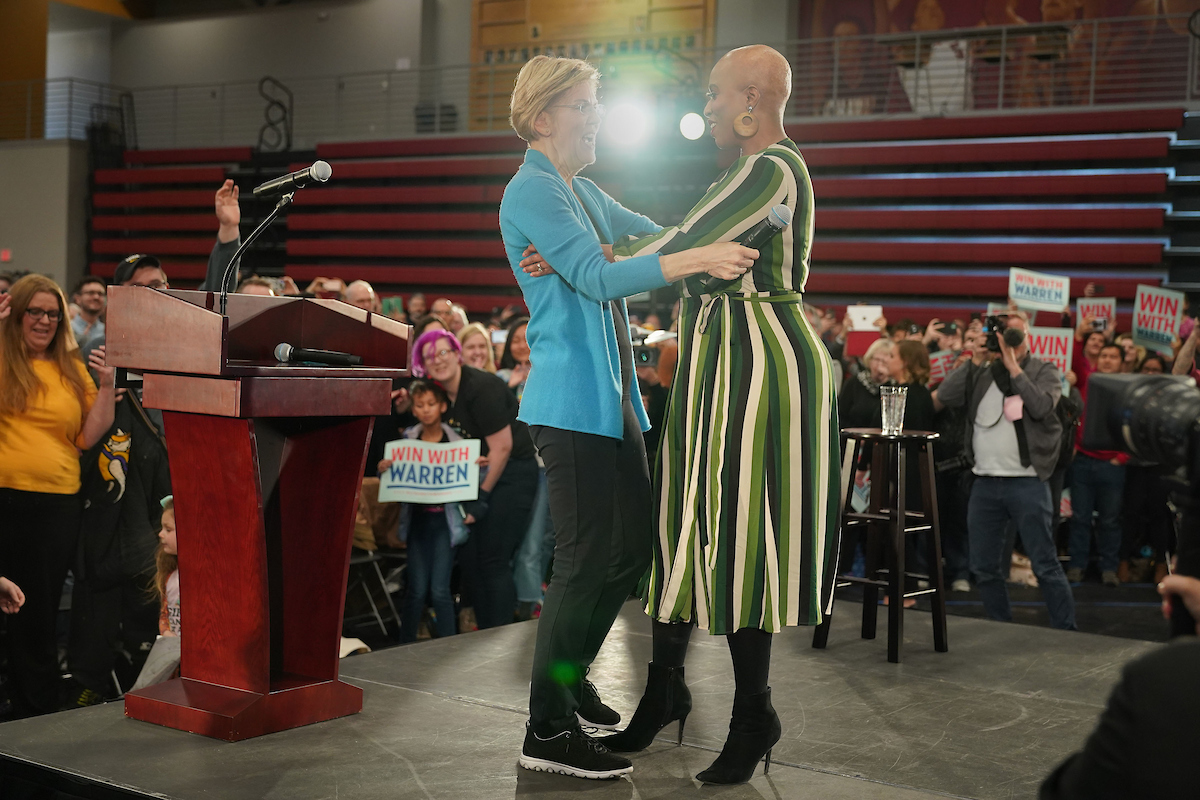 Elizabeth Warren and Rep. Pressley in Iowa for a GOTC Rally