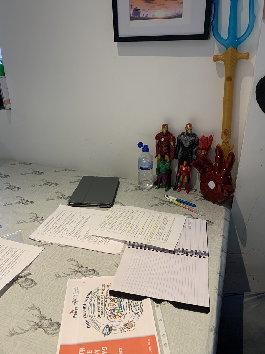 dawnjones6328's tweet photo. And so it begins...... interview prep supervised by superheroes #lifewithkids #ivegotthis #HBCL https://t.co/t4sNaN1RT3