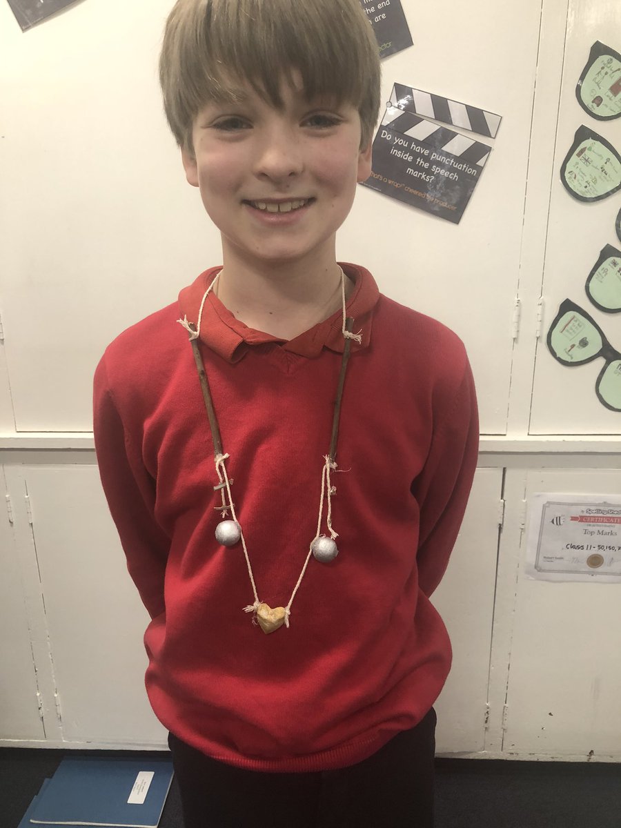 DringhousesPS's tweet photo. After researching, designing and planning, Class 11 made their Stone Age jewellery today. We are very pleased with the results! #DringDT https://t.co/cl1CEhtX5g