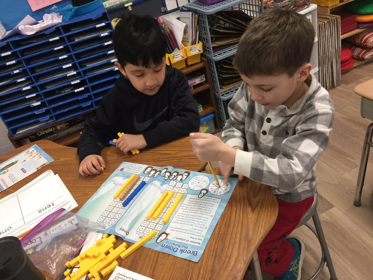 mrsramus's tweet photo. Introducing subtraction with regrouping in a game of BREAK DOWN. #parkavepride https://t.co/k9cXDKvkby