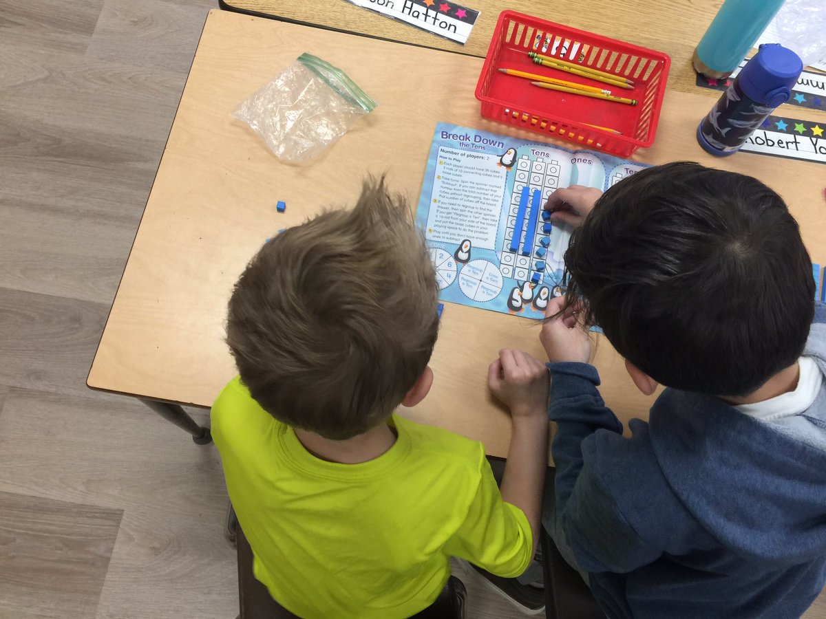 mrsramus's tweet photo. Introducing subtraction with regrouping in a game of BREAK DOWN. #parkavepride https://t.co/k9cXDKvkby