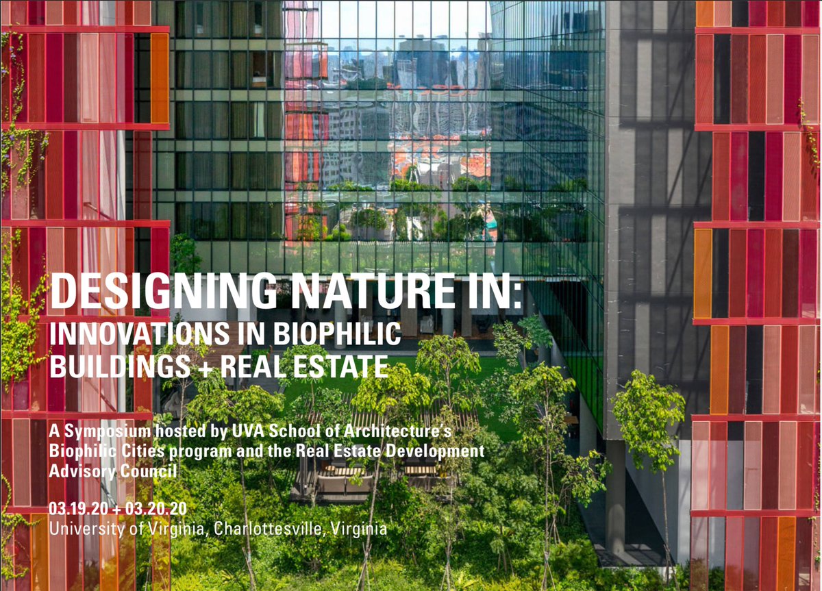 BiophilicCities's tweet image. Join us next month for the Innovations in Biophilic Buildings and Real Estate Symposium co-hosted by Biophilic Cities and the Real Estate Development Advisory Council on March 19-20! 

Read about the symposium/register here: mailchi.mp/biophiliccitie…