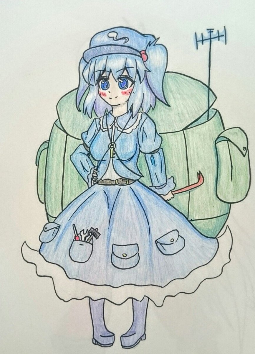 2016年9月18日のにとり→2020年2月4日のラフにとり
 #絵柄ビフォーアフター 
