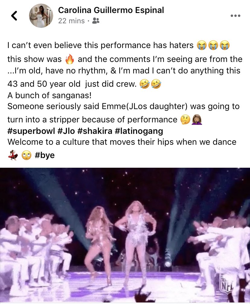_CarolinaGEM_'s tweet photo. I never tweet but.. #SuperBowlLIV #HalftimeShow2020 https://t.co/mIjo2KBftH