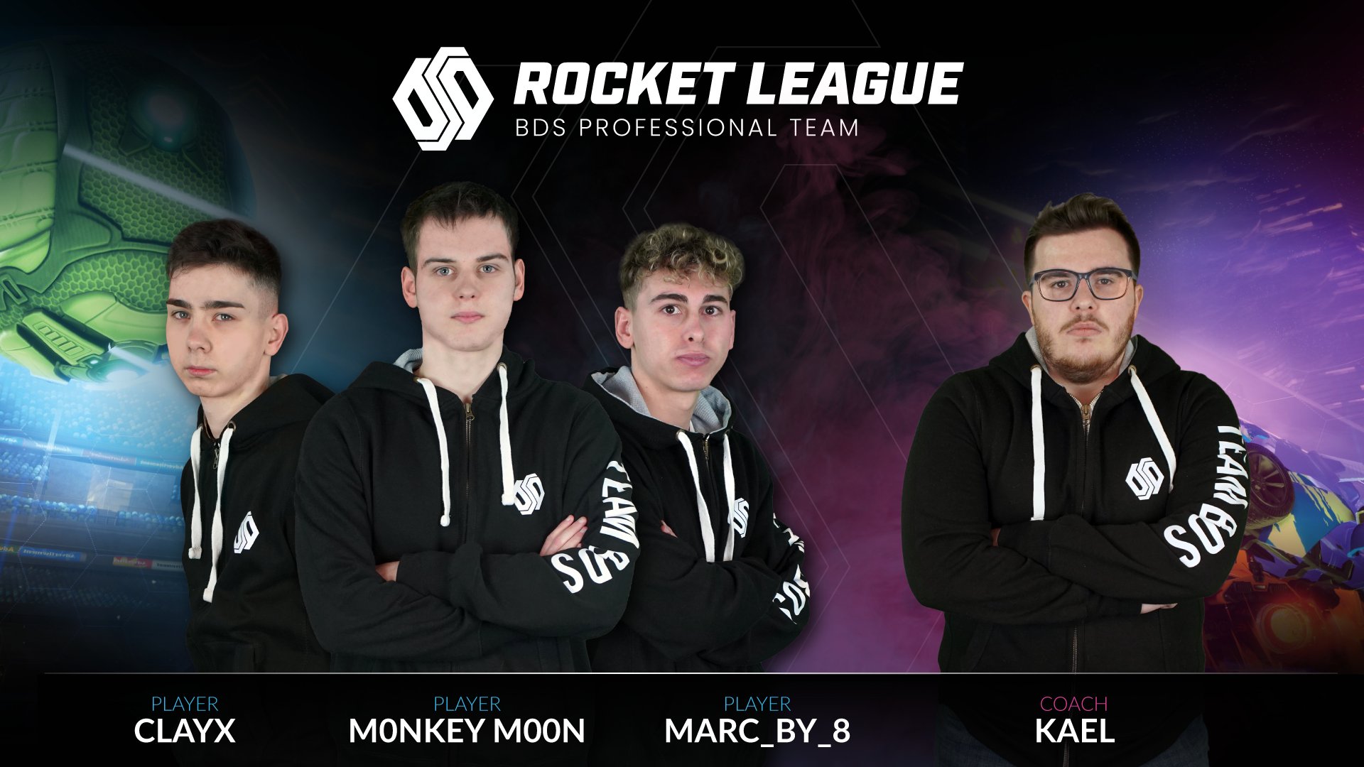 Team Bds On Twitter Engine On It S Time To Start A New Adventure We Are Very Proud To Introduce Our Rocket League Team Clayx Rl X Marc By 8 X M0nkeym00n And Kaelthx Bdspower Rocketleague