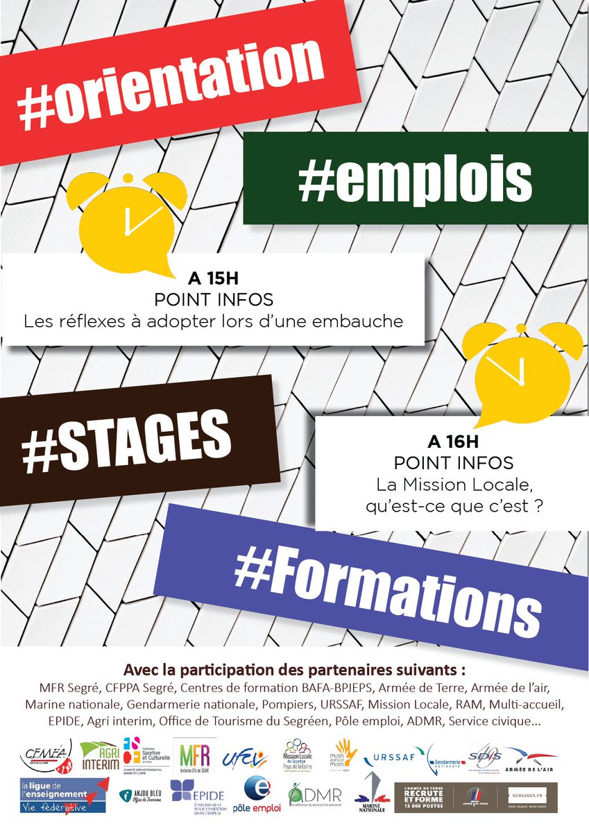 CfppaS's tweet photo. Le CFPPA de Segré sera présent à l'Espace Socioculturel du Candéen le 17 février 2020.
Venez découvrir nos offres de formations et des entreprises qui recrutent.
Entrée gratuite. https://t.co/i1XrOc9joM