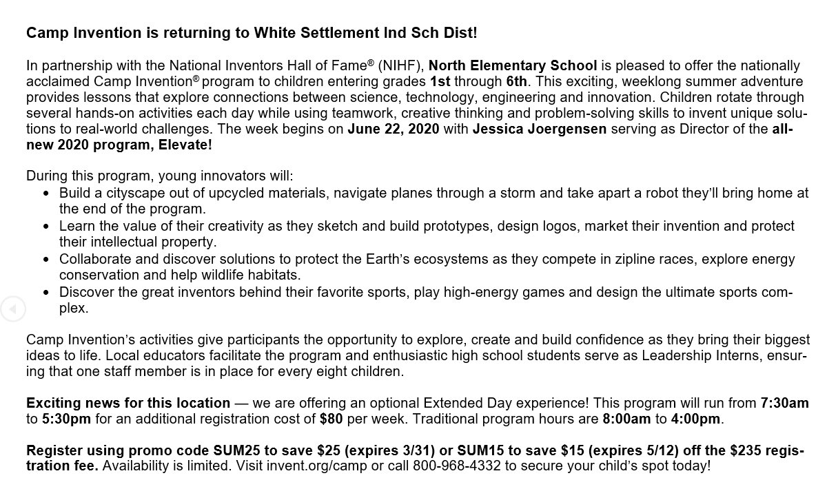 North Elementary WSISD tweet media