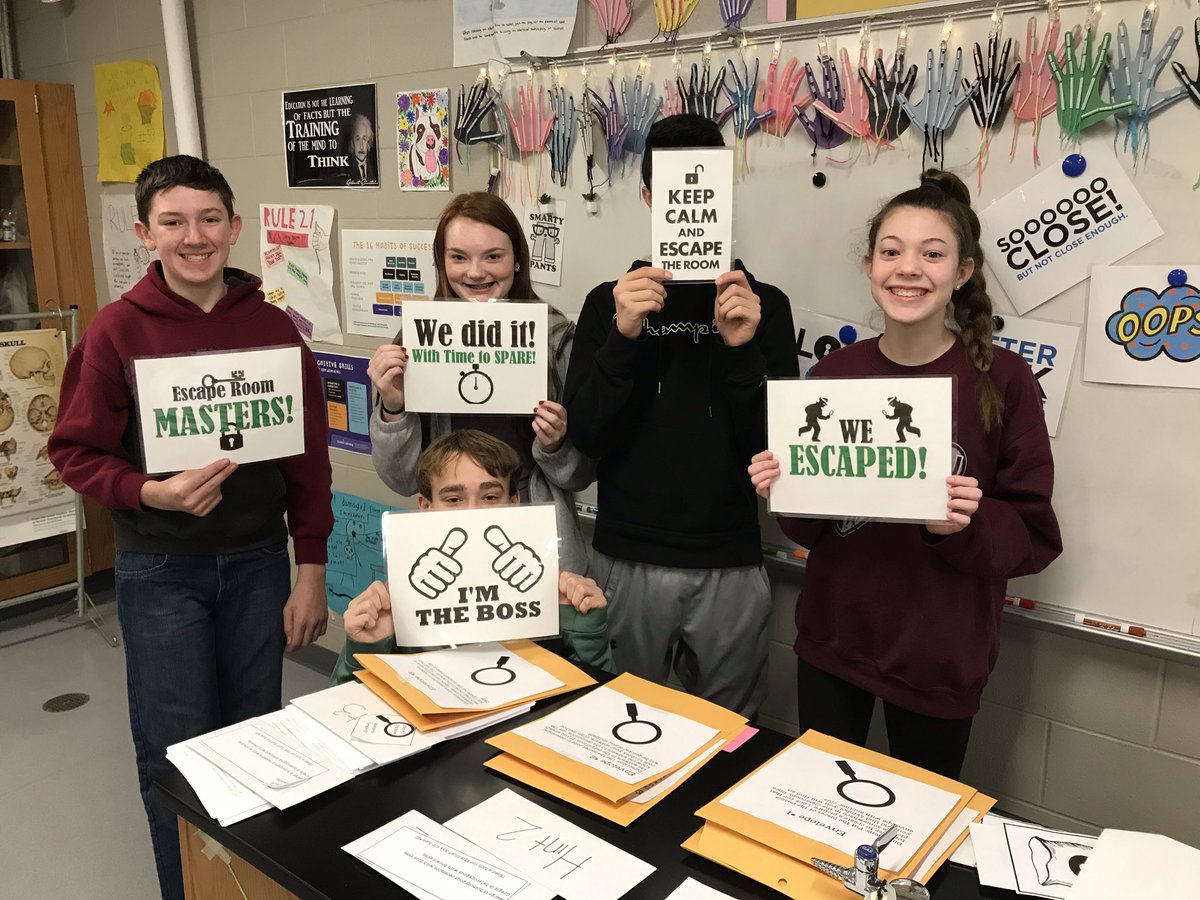 ShmouniS's tweet photo. My Biology students ALL escaped our Genetics Escape Room activity with 2:34 minutes to spare! Our first place winners even won some airheads ! #princespride #princeslearning #escaperoomgame #genetics https://t.co/AqjitUVB6f