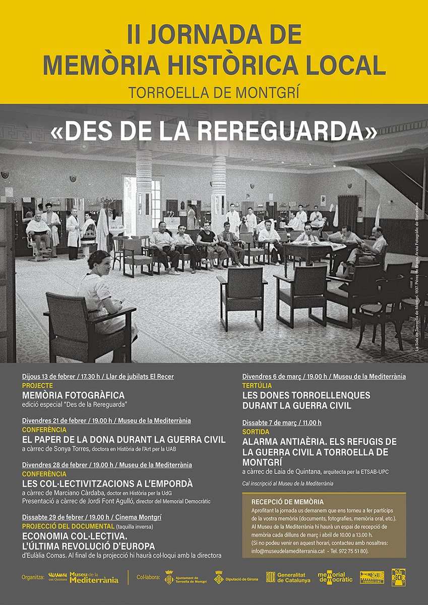 👉 II Jornada de Memòria Històrica Local - "Des de la rereguarda". Aquesta vegada centrats en el paper que van desenvolupar les dones durant la Guerra Civil, les col·lectivitzacions i els refugis antiaeris ja.cat/TRjJ7 #FemMemòria #MemòriaTorroella