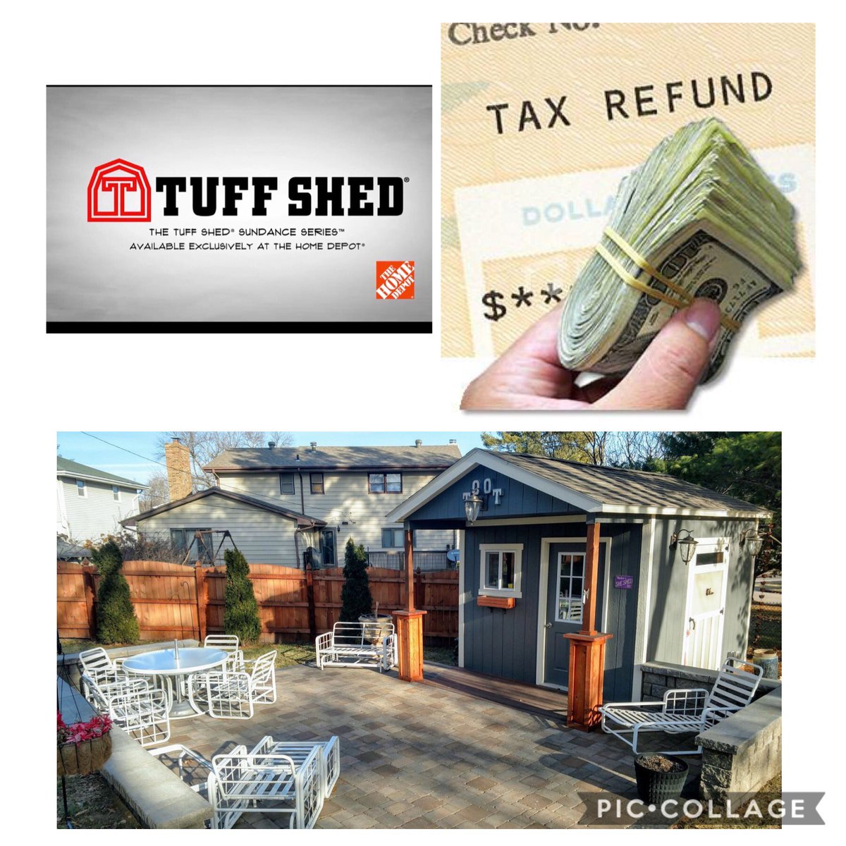 TuffshedMikeM's tweet photo. Looking for a great investment with your Tax refund?? Stop into ⁦⁦⁦@HomeDepot⁩ today and get started with your custom ⁦@tuffshed⁩ ! Lots of options and pricing to fit all types of refunds! https://t.co/9yFXIz4OI8 https://t.co/fK0jzq6Thm