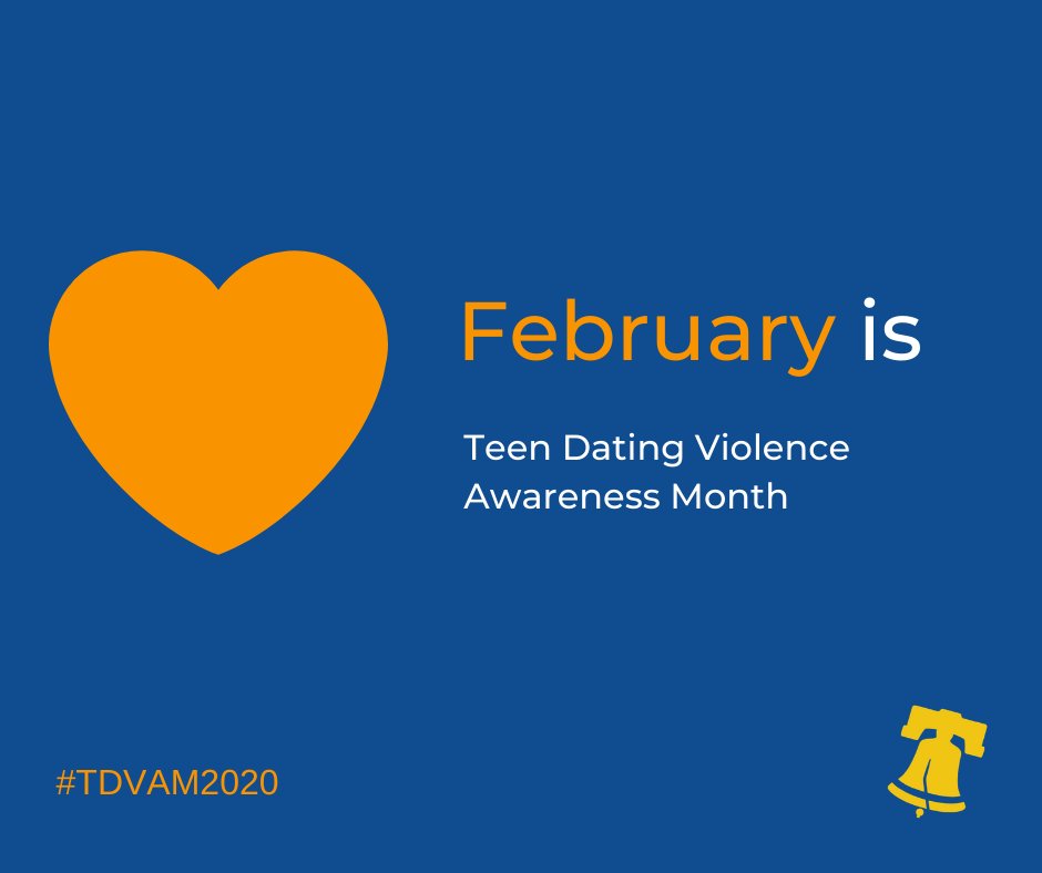 graphic that says February is Teen Dating Violence Awareness Month.