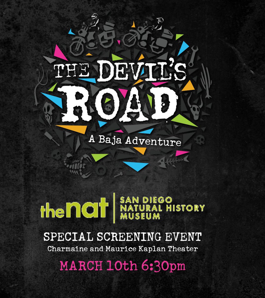devilsroadfilm's tweet photo. Mark your calendars! We’re heading back to @SDNHM for a screening of #devilsroadfilm at The Nat’s "giant-screen theater" as part of Nat Talks in historic Balboa Park! Join us on March 10th. Tickets are on sale now: https://t.co/G8wgMnHngh https://t.co/FU2XL7WXns