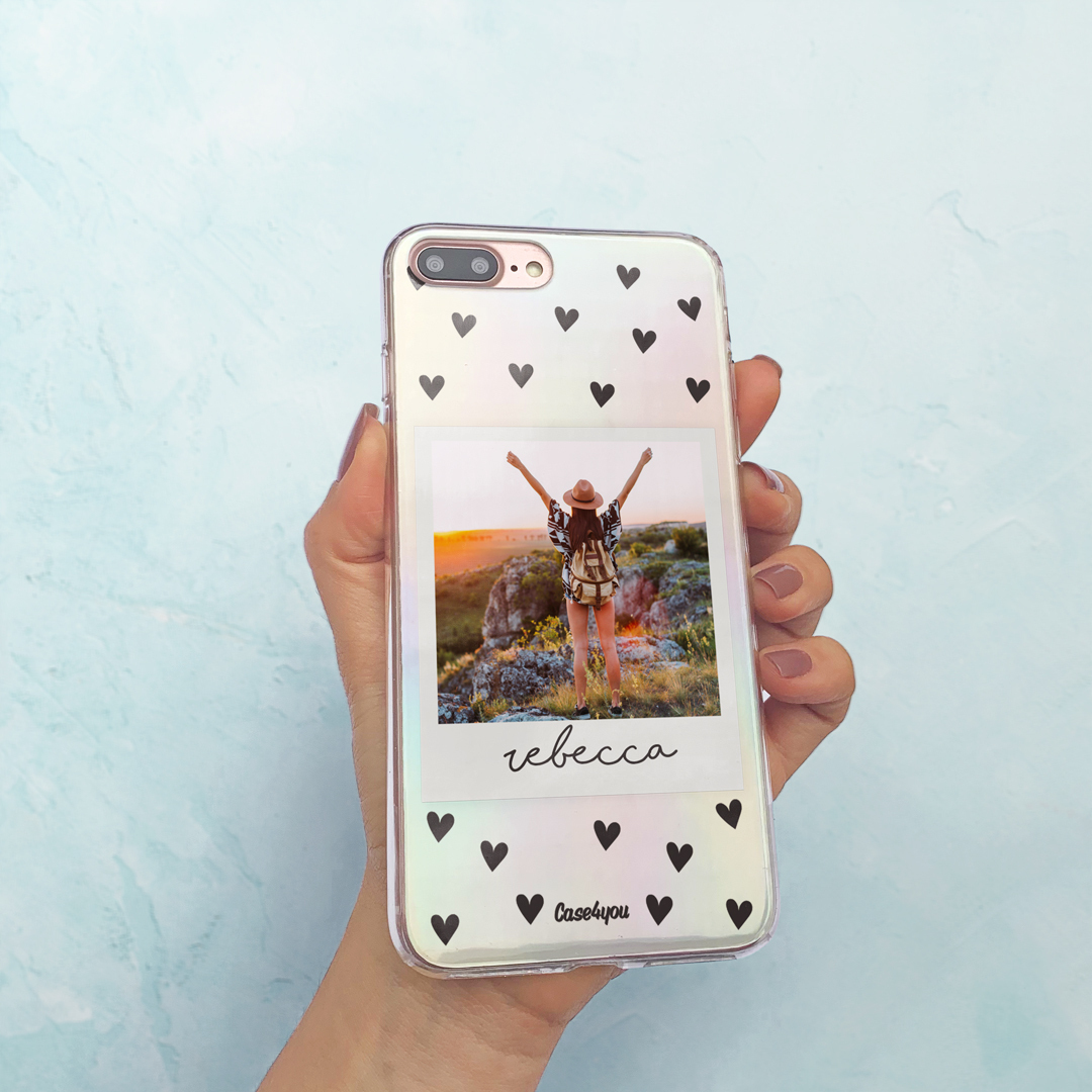 IngaCase - Acessórios para celular - polaroid simples com corações