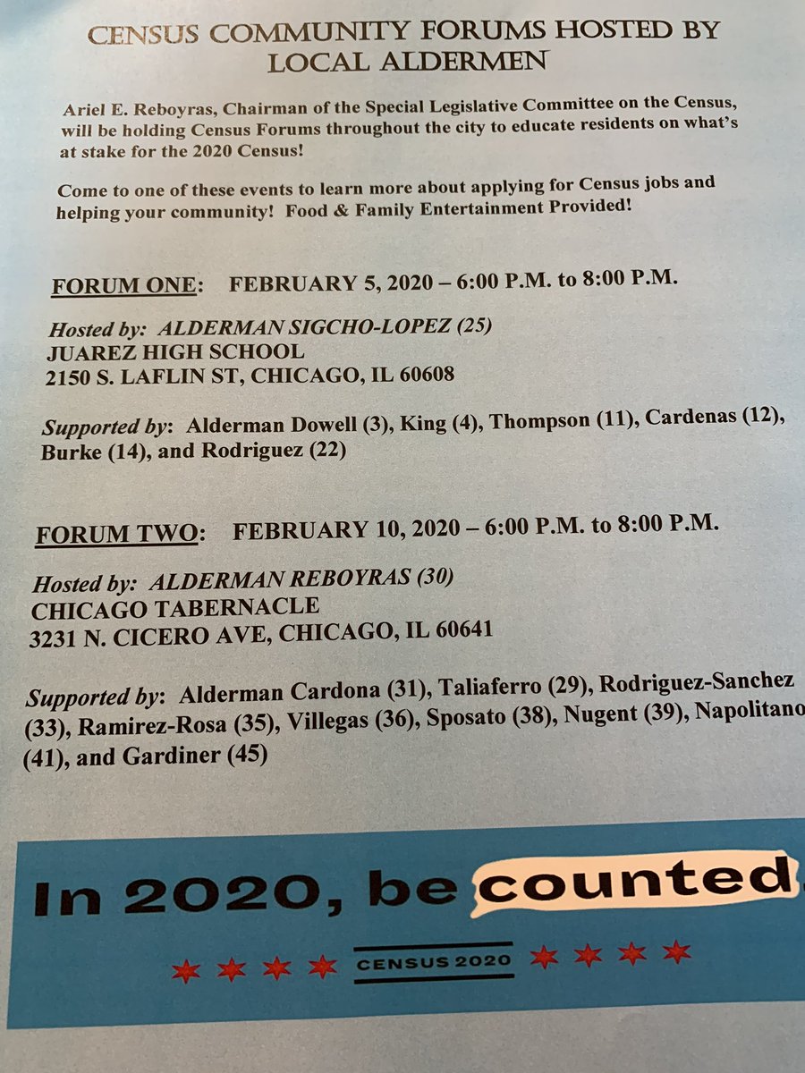 ILBizImmigrant's tweet image. 53 days until census! Are you ready? Attend upcoming forums to get informed #IlCountmein2020 #yeswecount