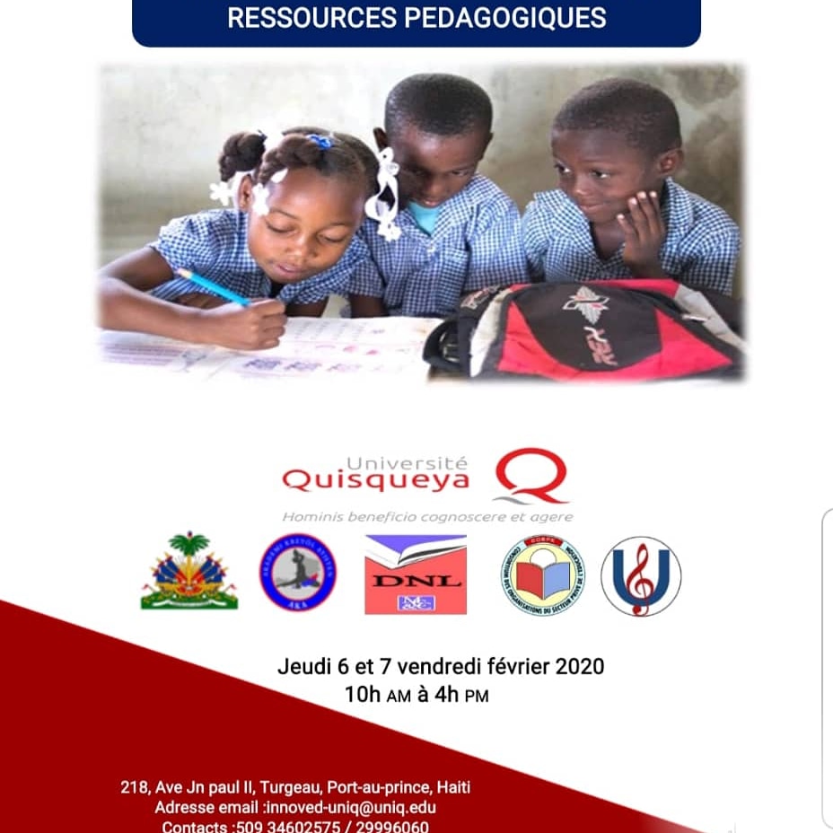 InnovEdUniQ's tweet photo. Vous êtes tous invités à prendre part  à cette première édition au salon du manuel scolaire jeudi 6 et vendredi 7 février 2020 de 10 heures AM à 4 heures PM au bâtiment CCC. 

SOYEZ DES NÔTRES! https://t.co/GBxggy65XE