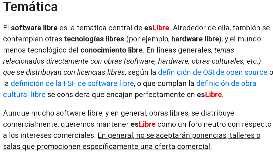 La petición de contribuciones para esLibre 2020 ya está lista: eslib.re/2020/c4p/ Envíanos tu propuesta de charla, taller, sala (devroom) o lo que se te ocurra. Temática: software libre, tecnologías libres, y (novedad este año) cultura libre