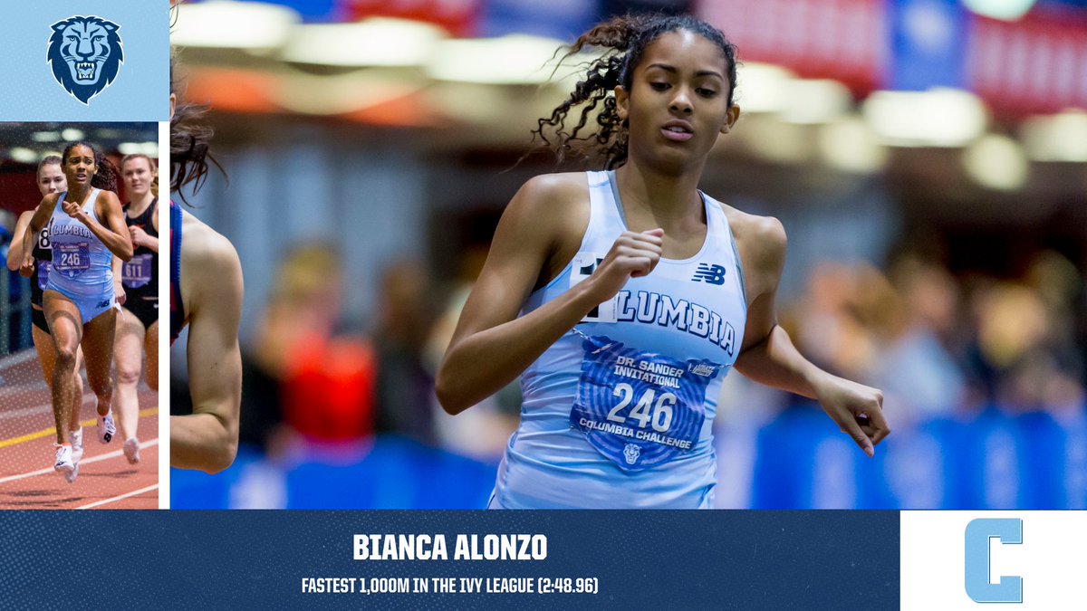 CULionsXCTF's tweet photo. #ICYMI Senior Bianca Alonzo coasted to a smooth ⌚️ of 2:48.96 in the 1,000m at the Villanova Invite (Feb. 1). 👏👏

Why so smooth?? 🧐 

Simple, it is the fastest 1,000m in the @IvyLeague for the 2019-20 season. 😳👏

#RoarLionRoar https://t.co/hC8VuAiysq