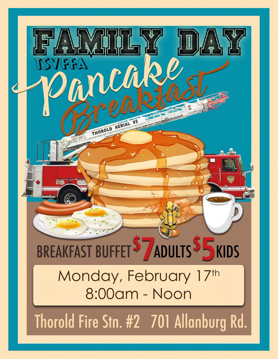 KSfire251's tweet photo. Come out and enjoy breakfast at Thorold Fire Station 2 this Family Day. https://t.co/ueKd3JNcjG