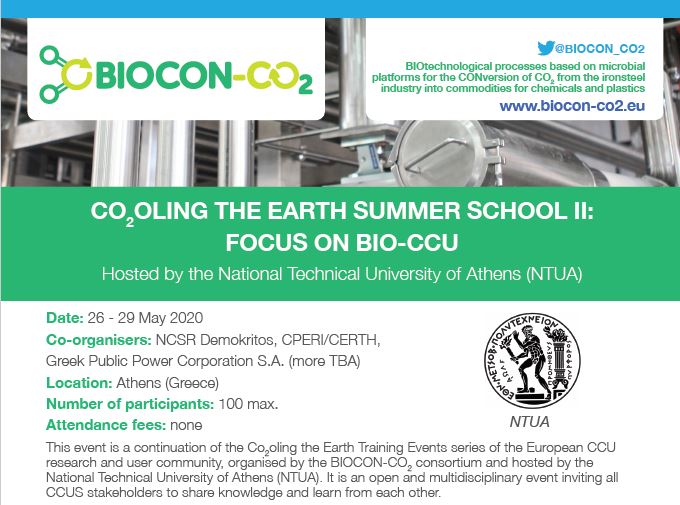 BIOCON_CO2's tweet photo. 📢 It is time to send your abstracts for the @BIOCON_CO2 Co2oling the Earth Summer School event focusing on BIO-CCU taking place in Athens this May!
Find out more here: https://t.co/REAVe43oSy
#CCU #CCUS #CO2 #BIOCCU #H2020 #CCS https://t.co/yPTDscMnJG